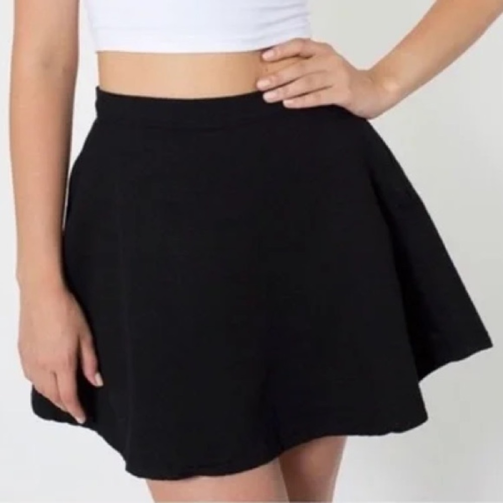 American Apparel Corduroy Black Skater Skirt